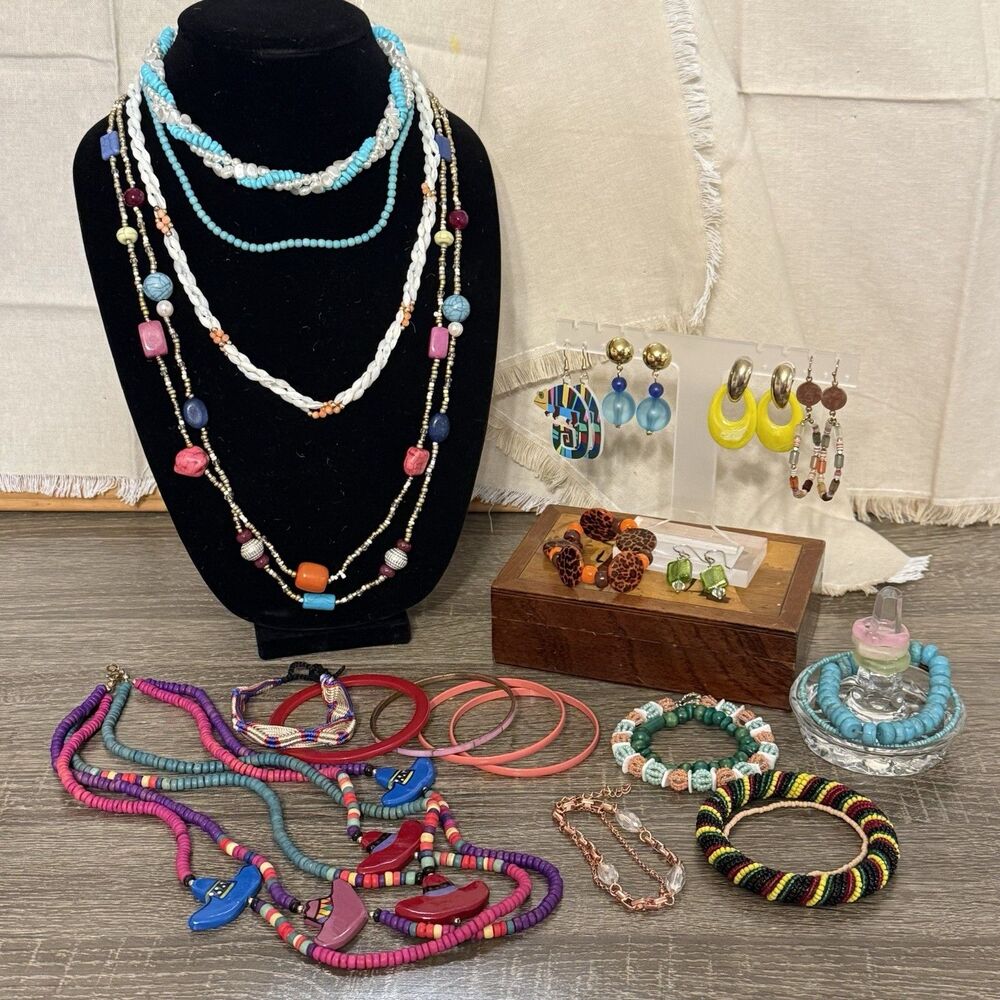 Mixed Colorful Jewelry Lot Fun Bright Girl Party Boho